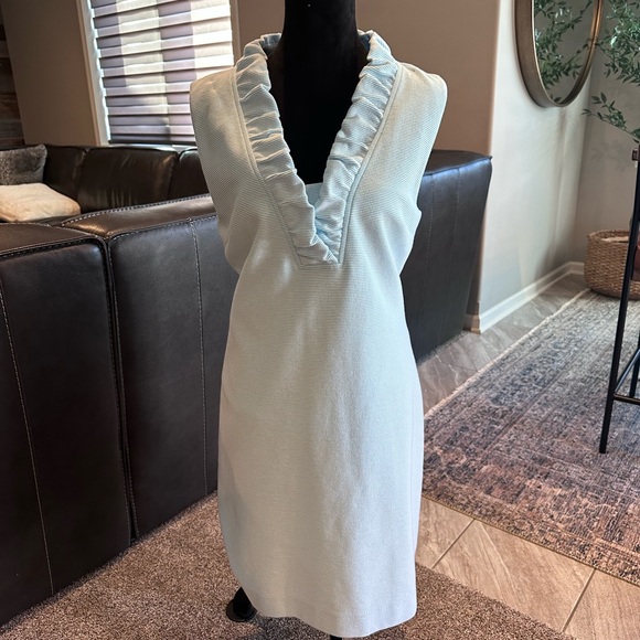 Lilly Pulitzer Sky Blue Ruffled Midi Dress - Picture 2 of 4